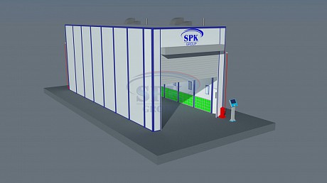 Окрасочно-сушильная камера SPK-16.6.6 для окраски строительной техники