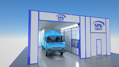 Камера проверки герметичности кабин и фургонов методом дождевания SPK ‐ R 12.6.5 уличного исполнения